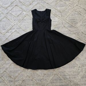 Cotton Ixia Women's Dress Sz Small Fit & Flare Black Knee Length Pockets Stretch